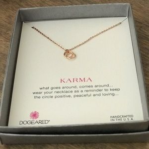 New!  Dog Eared karma rose gold necklace.